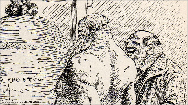 Detail of Mark, wouldn't it be great for the Standard Oil dinner bell ! by Homer Davenport