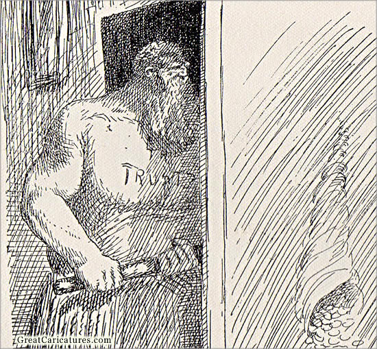 Detail of Ladies and gentlemen: Stick to the trusts. They're your only true friends. Don't you see how happy they've made you? by Homer Davenport