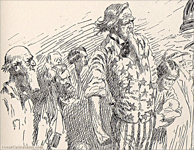 Detail of The Threat Before the Fight. The Forces of the Opposition by Homer Davenport